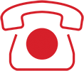 ikon av rød telefon
